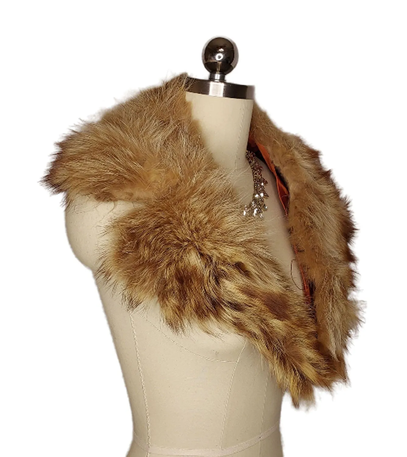 *  VINTAGE RACCOON SHAWL FUR COLLAR FOR COAT OR SWEATER