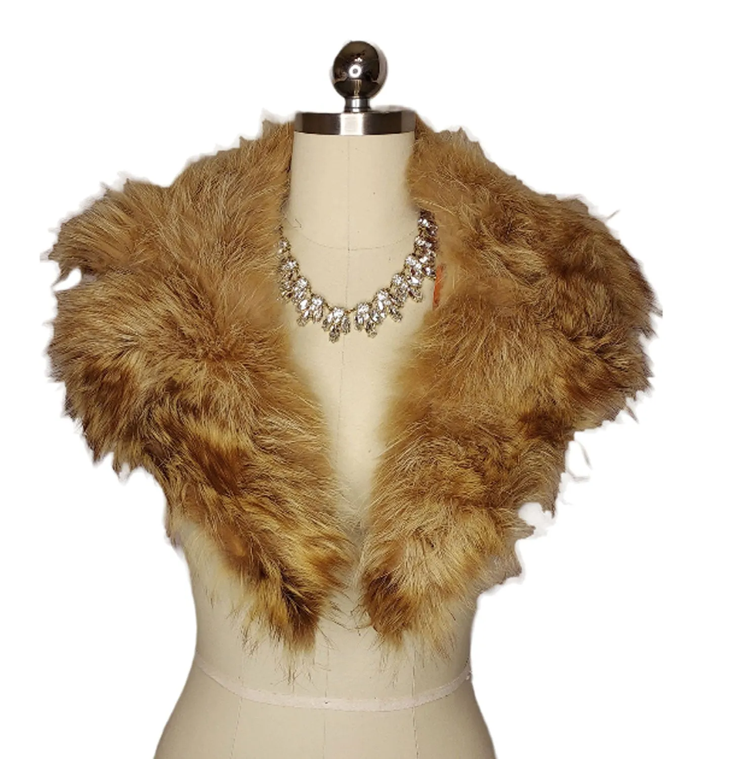 *  VINTAGE RACCOON SHAWL FUR COLLAR FOR COAT OR SWEATER