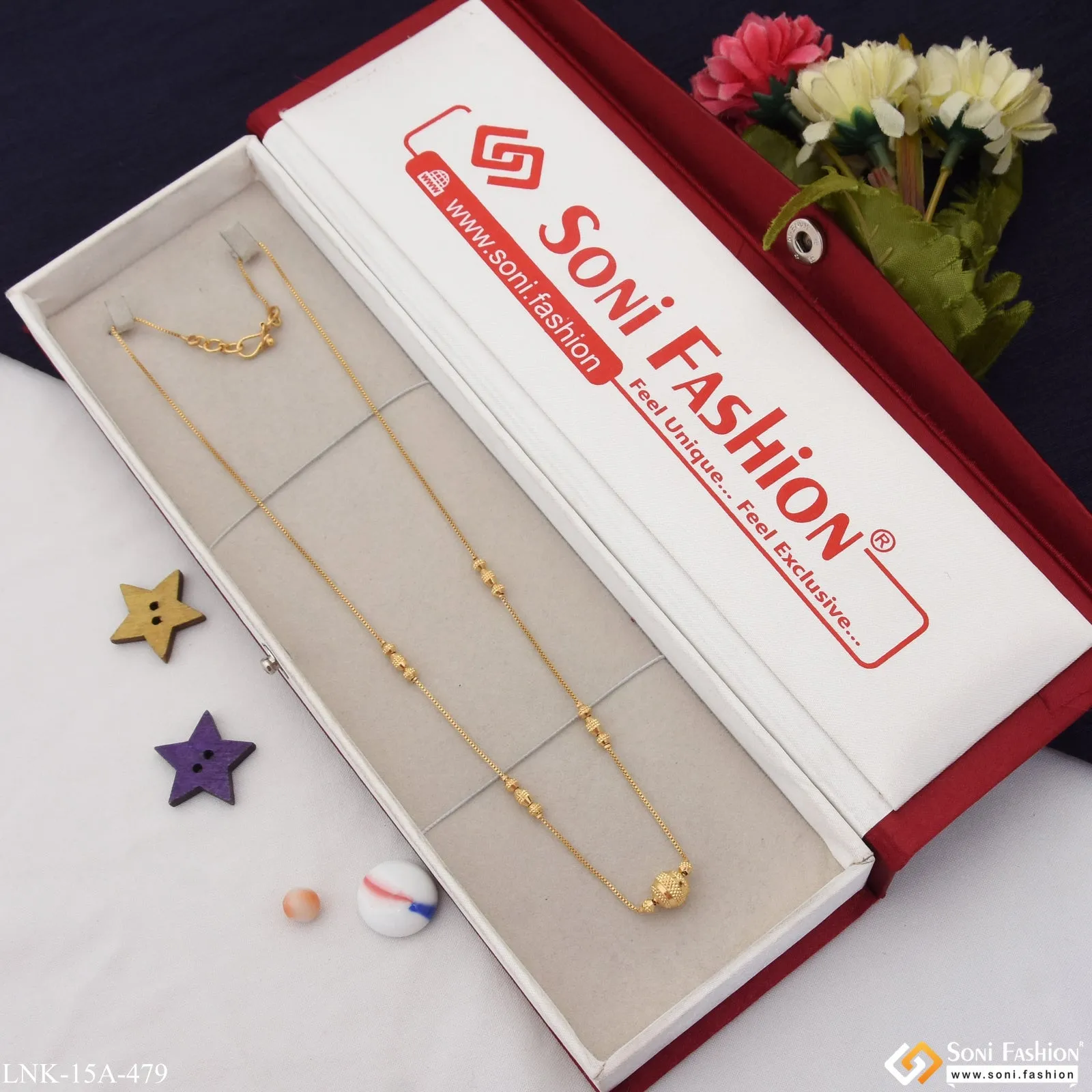 1 Gram Gold Plated Best Unique Design Gold Plated Necklace for Ladies - Style A479