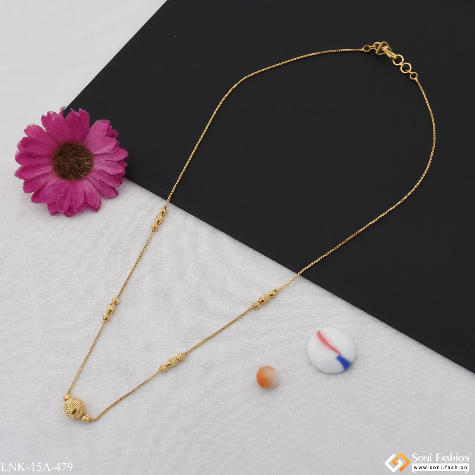 1 Gram Gold Plated Best Unique Design Gold Plated Necklace for Ladies - Style A479