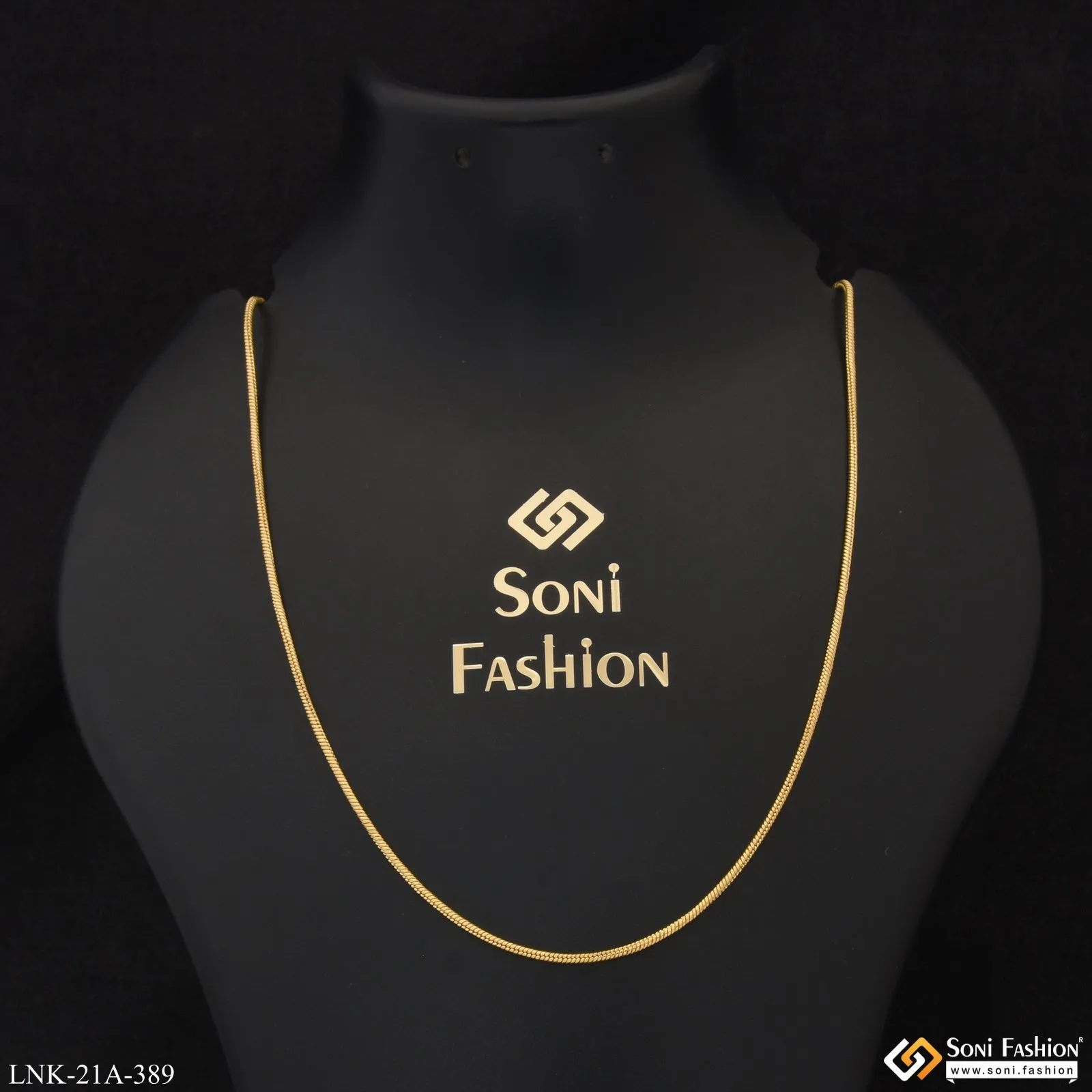 1 Gram Gold Plated Cool Design Latest Design Chain for Ladies - Style A389