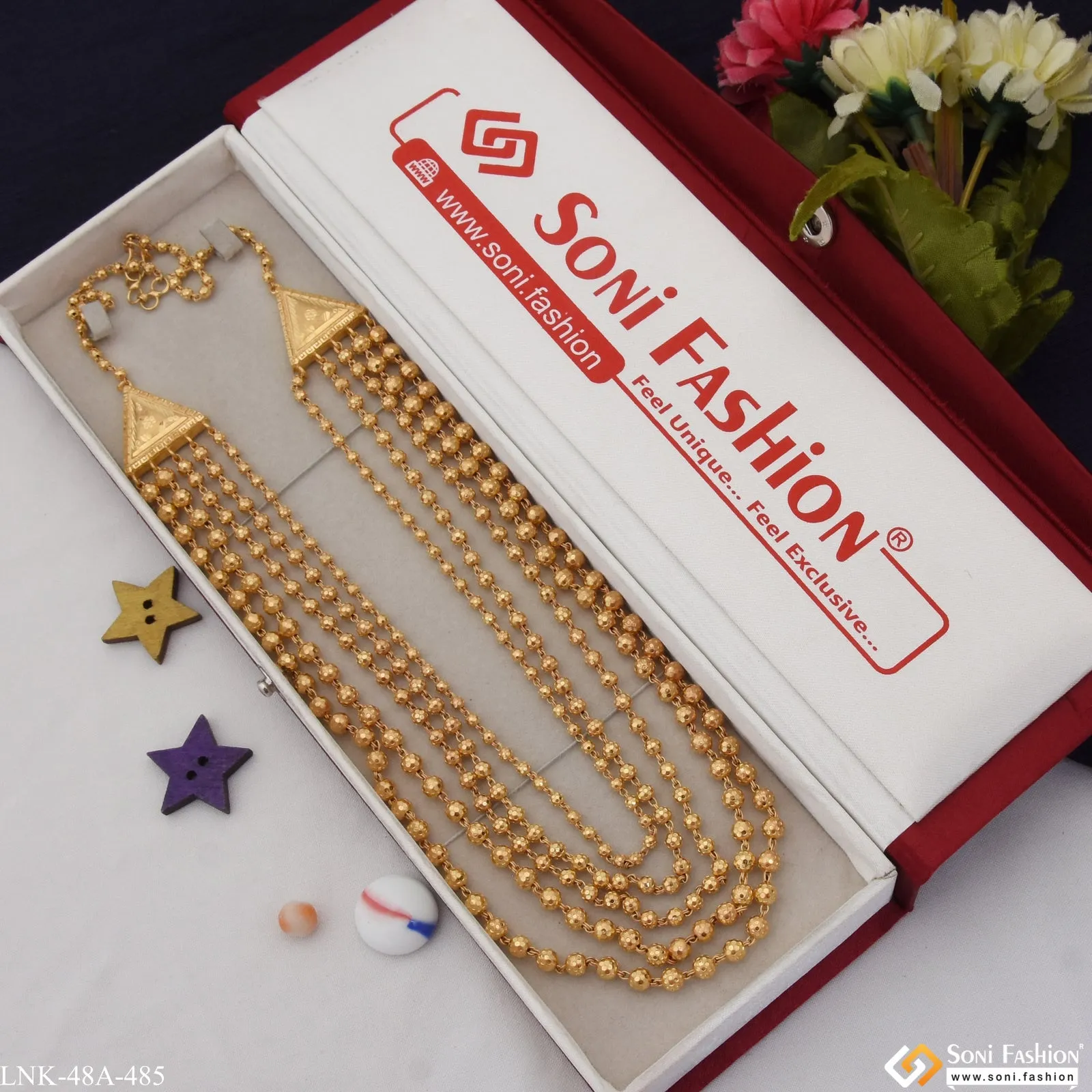 1 Gram Gold Plated Decorative Design Gold Plated Necklace for Ladies - Style A485