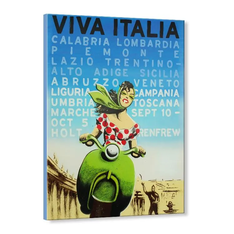 100% handmade Vintage Poster VIVA ITALIA 36x48Inch (90x120cm)