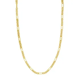 14K Yellow Gold Handmade Textured Oval Rolo Necklace