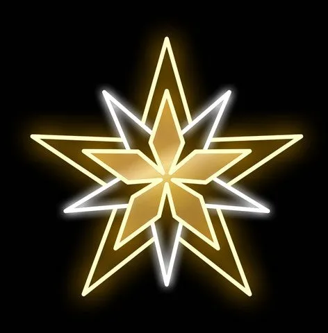 2 FT X 2 FT LED Warm White & Gold Star