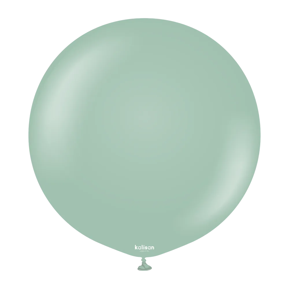 24 inch Kalisan Retro Winter Green Latex Balloons 2ct