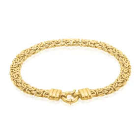 9ct Yellow and White Gold 19cm Fancy Hollow Bracelet