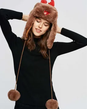 Accessories, KH100 Reindeer Hat, Faux Fur