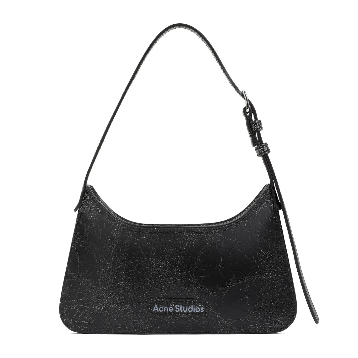 ACNE STUDIOS Micro Crackle Mini Hobo Shoulder Bag in Black