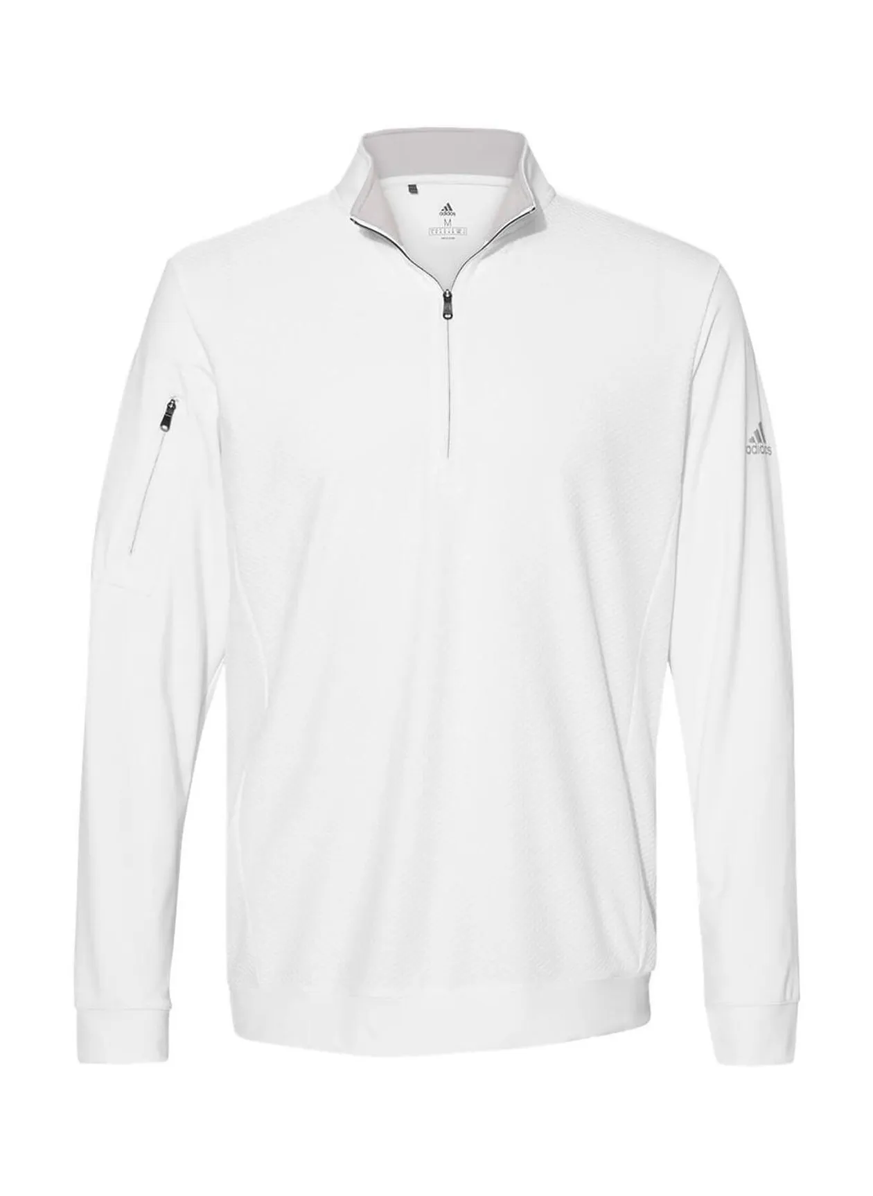 Adidas Men&#x27;s White Adidas  Performance Textured Quarter-Zip A295