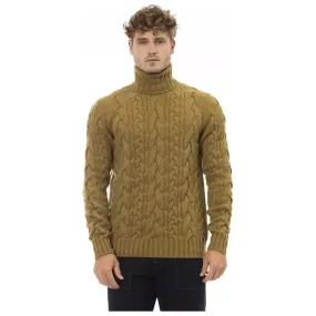 Alpha Studio Brown Wool Men Sweater