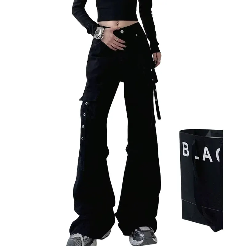 Alt Grunge Denim High Waist Pants