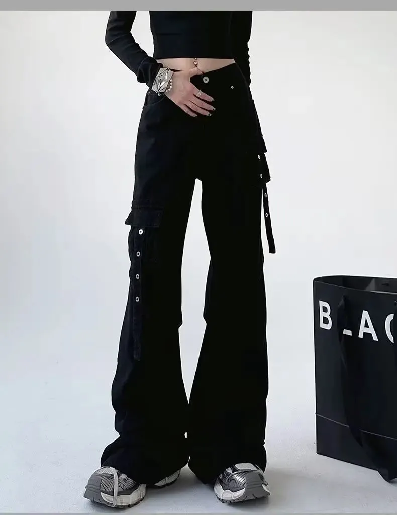 Alt Grunge Denim High Waist Pants