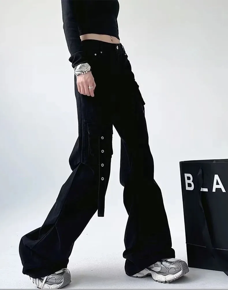 Alt Grunge Denim High Waist Pants