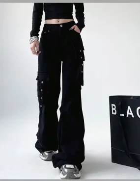 Alt Grunge Denim High Waist Pants