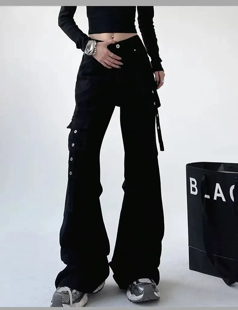 Alt Grunge Denim High Waist Pants