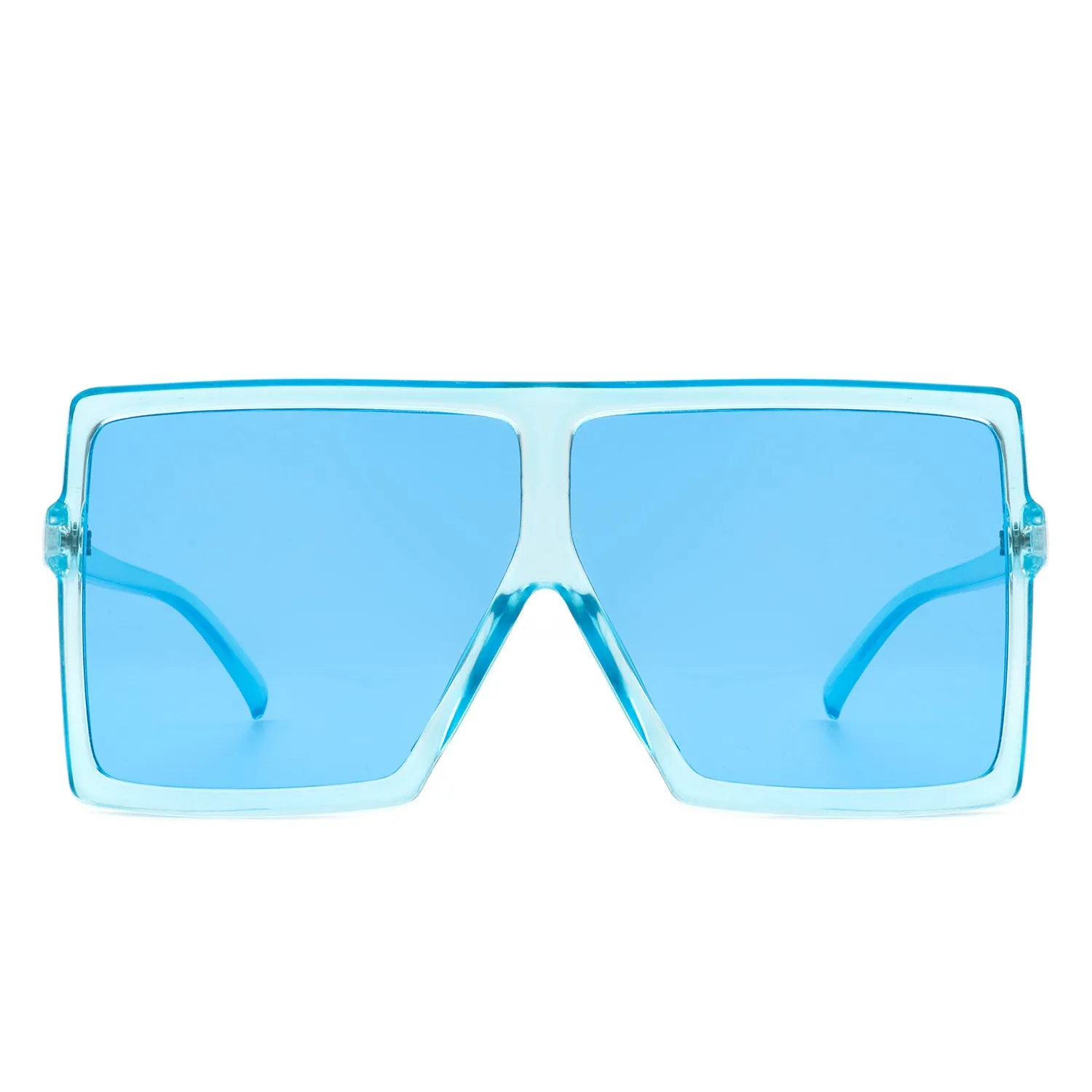 Amarylla - Oversize Flat Top Square Tinted Women Fashion Sunglasses