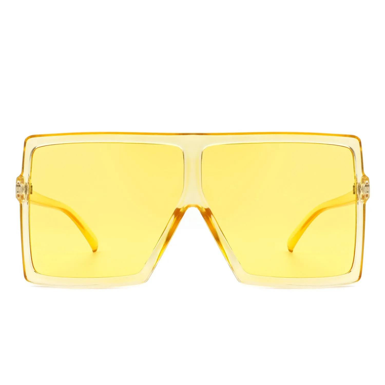 Amarylla - Oversize Flat Top Square Tinted Women Fashion Sunglasses