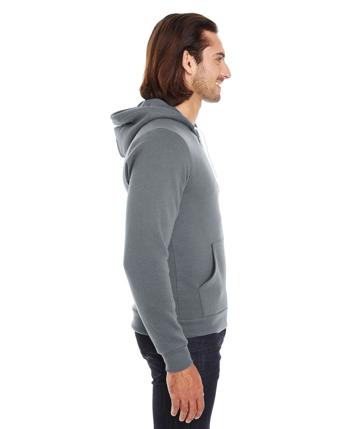 American Apparel F497 Unisex Flex Fleece USA Made Zip Hoodie