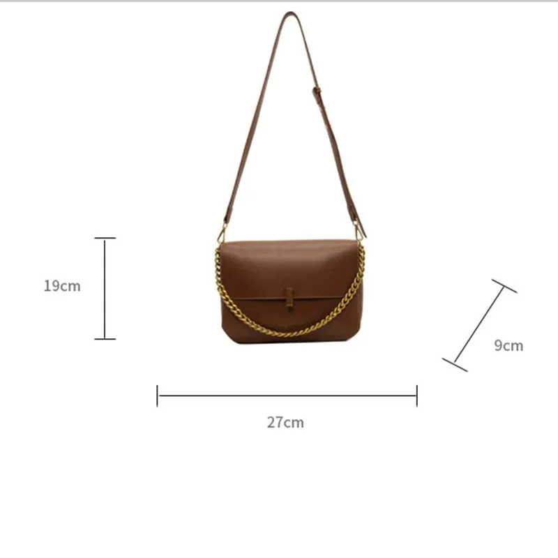 Amozae- Women'S Bag Ins Fashion Chain Bag Retro Large Square Bag Office Lady Bag Retro Winter