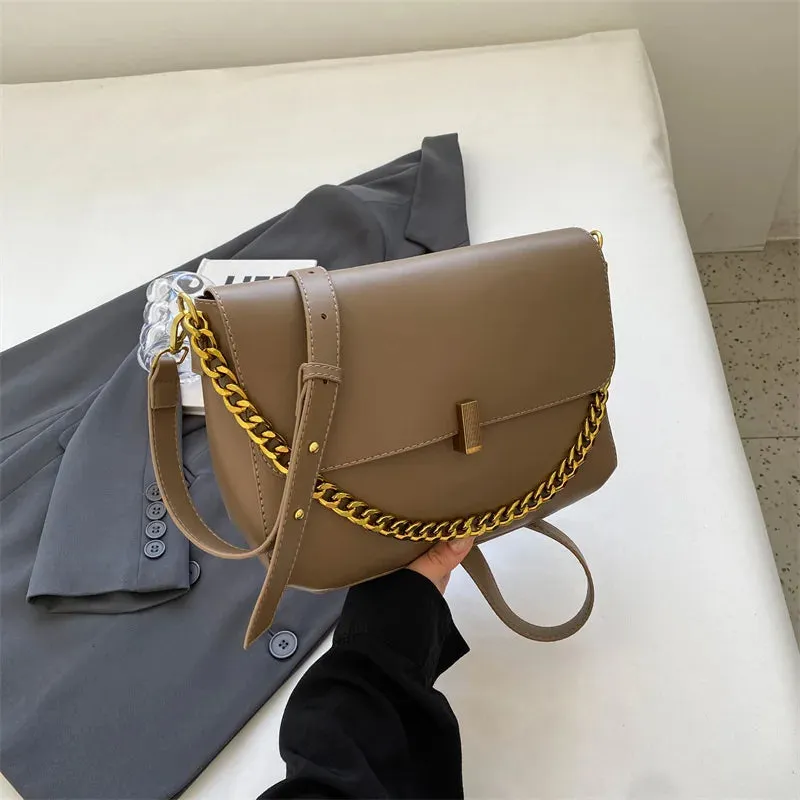 Amozae- Women'S Bag Ins Fashion Chain Bag Retro Large Square Bag Office Lady Bag Retro Winter