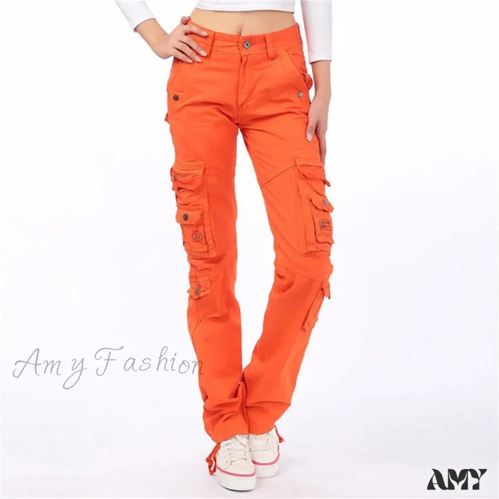 Amy Fashion - Joggers Streetwear Hiking Trousers Solid Candy Color