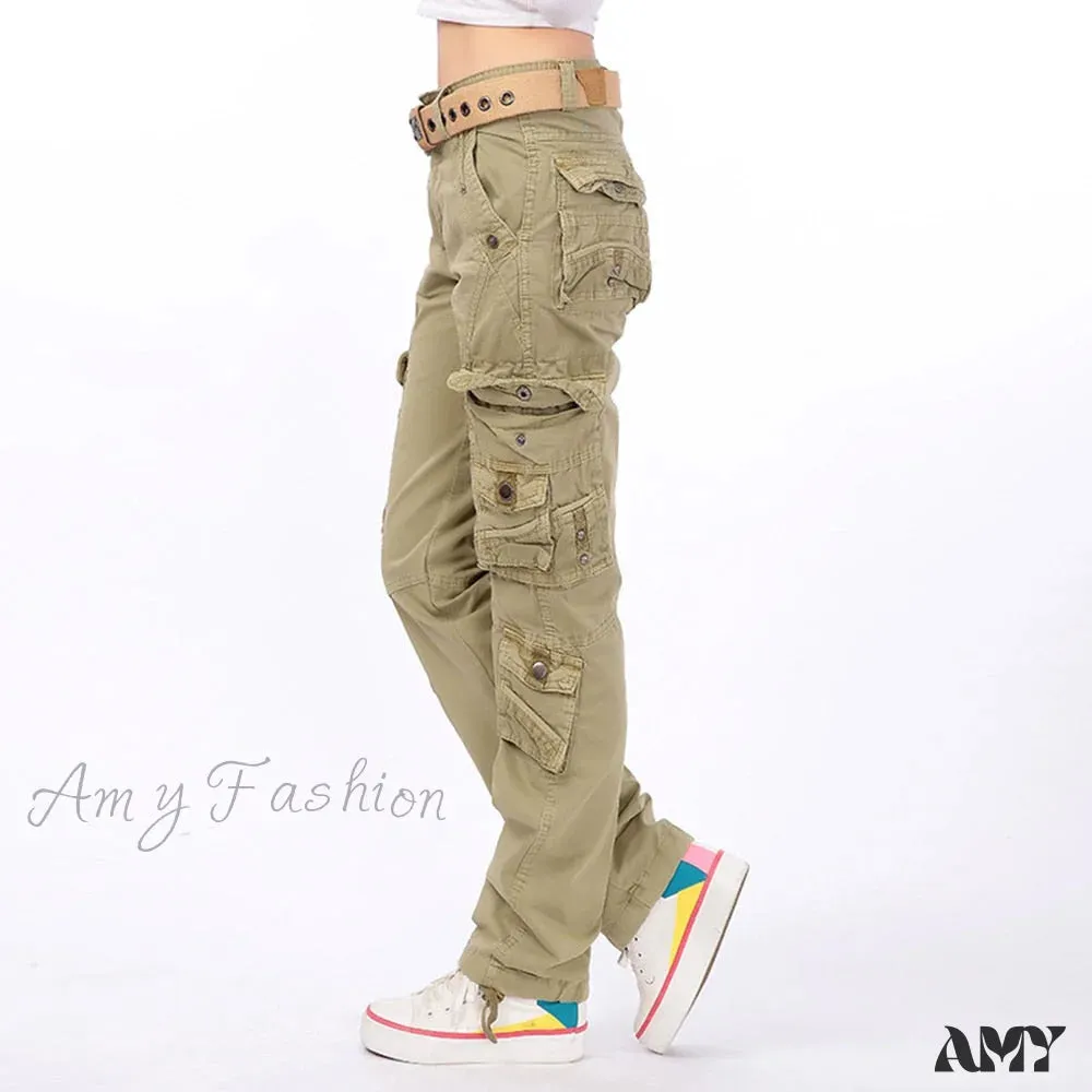 Amy Fashion - Joggers Streetwear Hiking Trousers Solid Candy Color