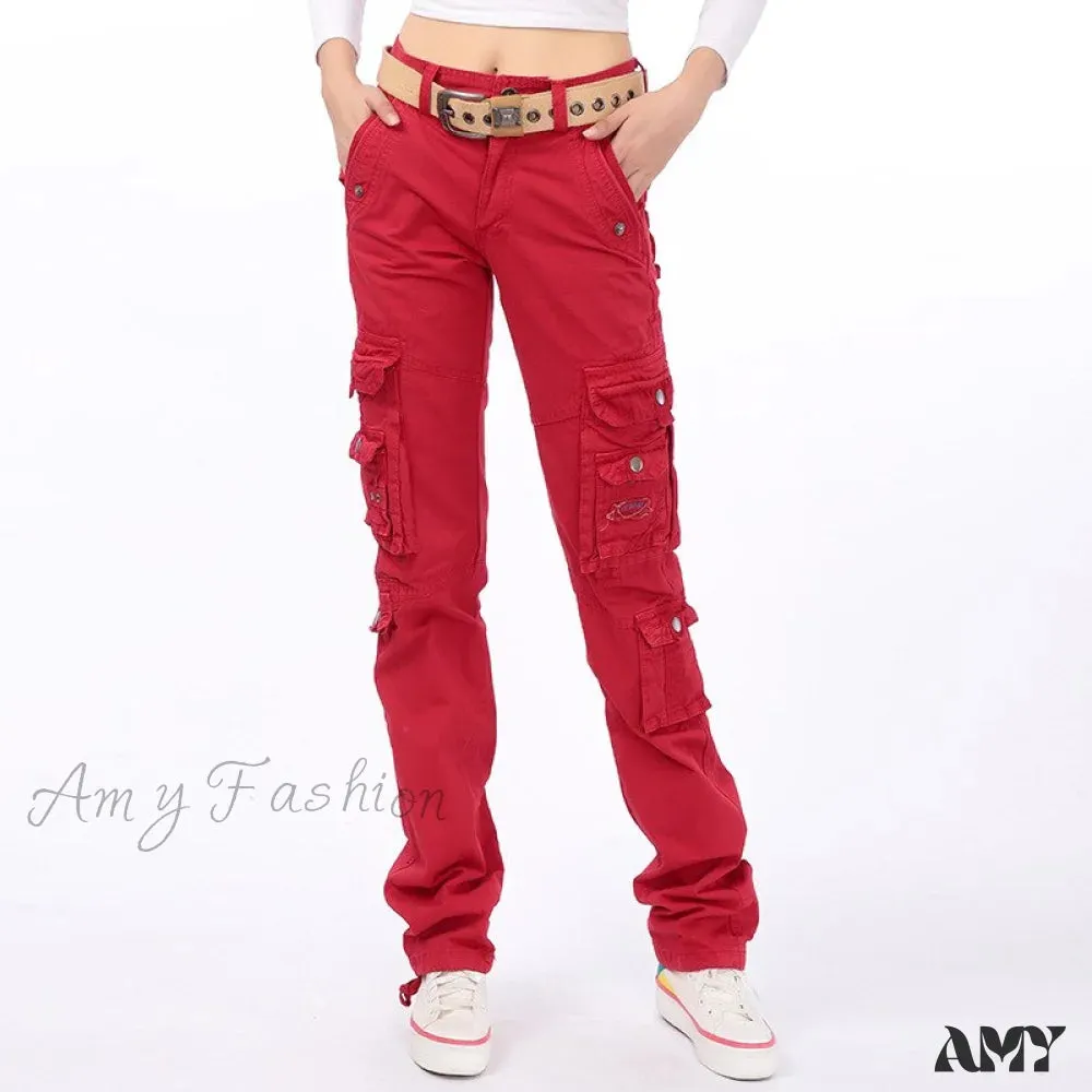 Amy Fashion - Joggers Streetwear Hiking Trousers Solid Candy Color