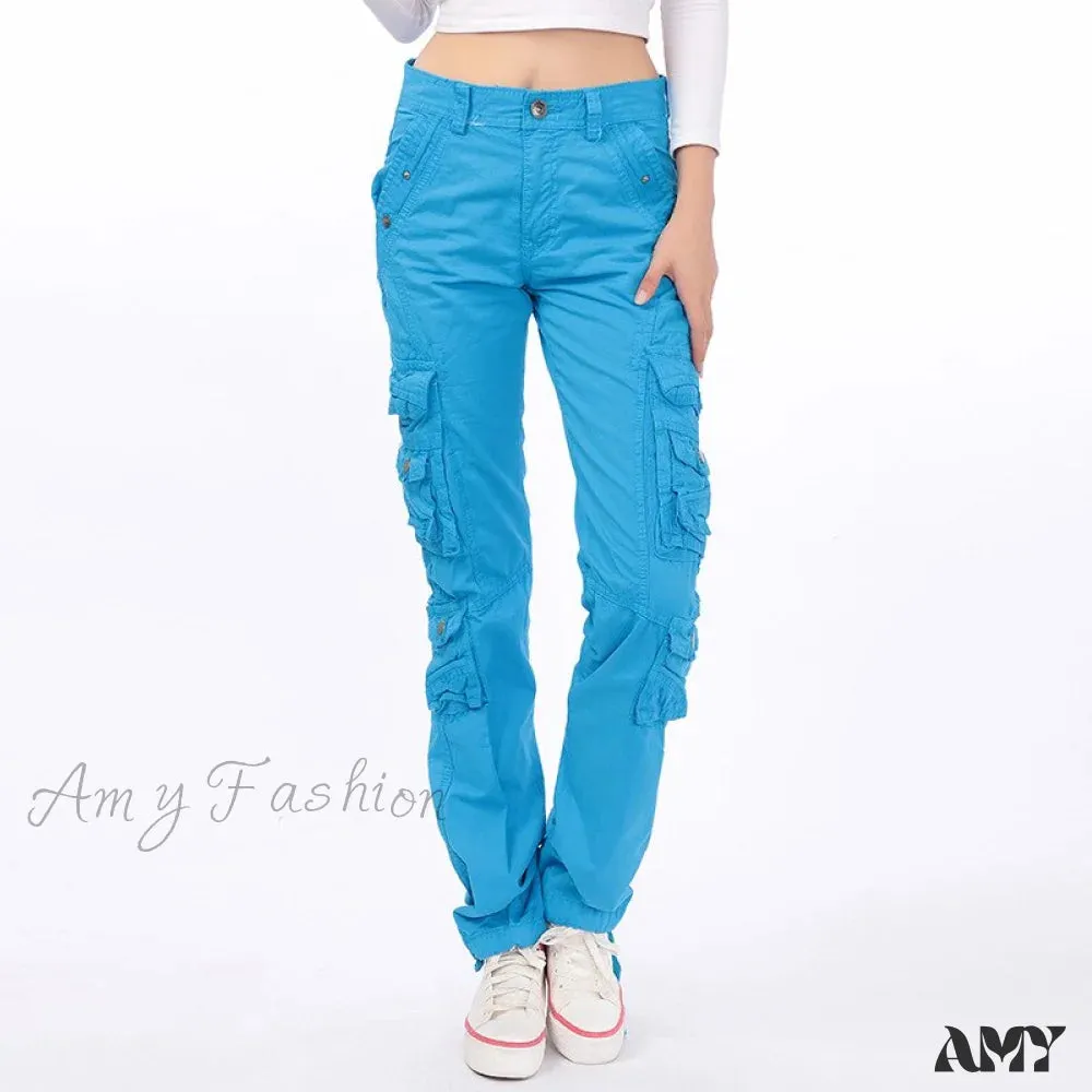 Amy Fashion - Joggers Streetwear Hiking Trousers Solid Candy Color