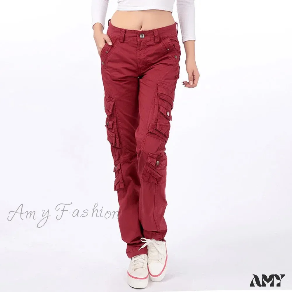 Amy Fashion - Joggers Streetwear Hiking Trousers Solid Candy Color