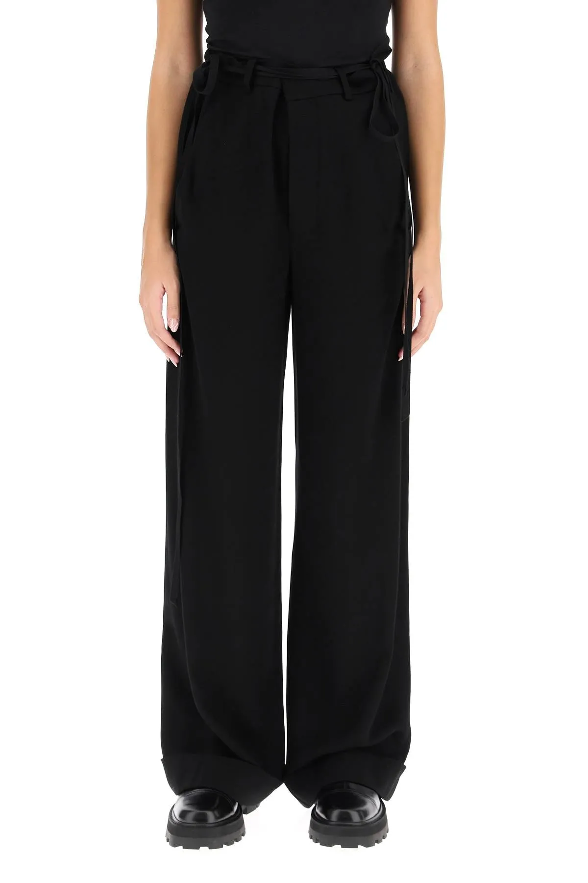 Ann Demeulemeester Belted High-Waist Trousers