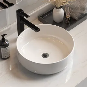 Anti-bacterial Ceramic Vanity Sink, Nano-Glazed, Round - Cefito