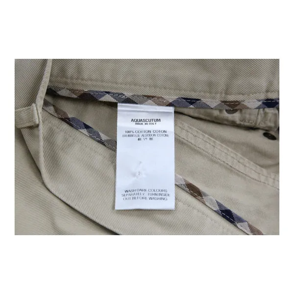 Aquascutum Chinos - 37W 34L Beige Cotton