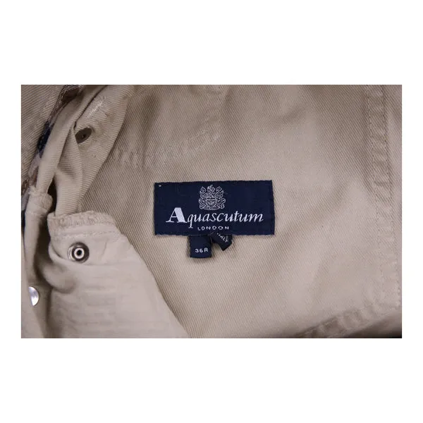 Aquascutum Chinos - 37W 34L Beige Cotton