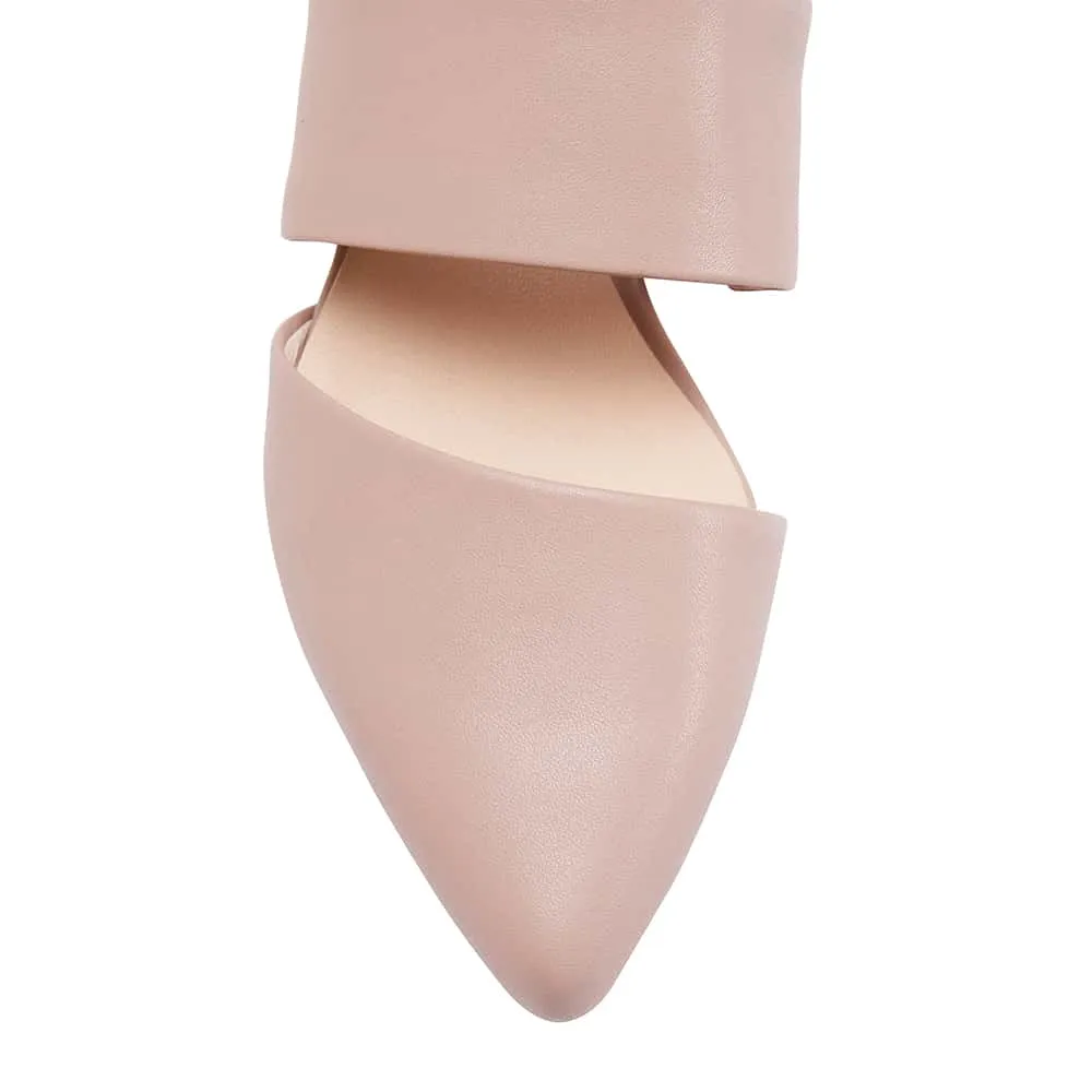 Arcadia Slide in Pale Pink Leather