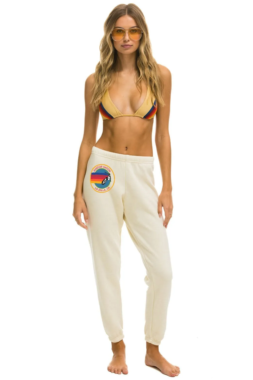 AVIATOR NATION LA JOLLA SWEATPANTS - VINTAGE WHITE