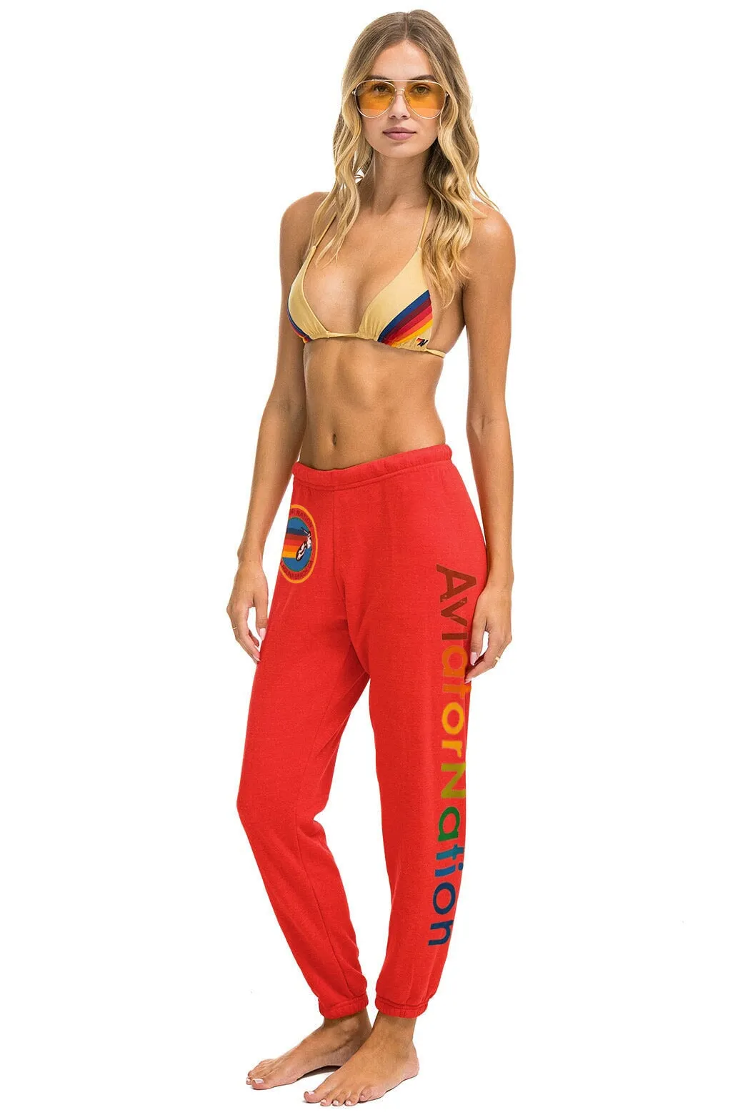 AVIATOR NATION LAGUNA BEACH SWEATPANTS - RED