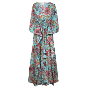 Bari Blue Floral Maxi Kaftan