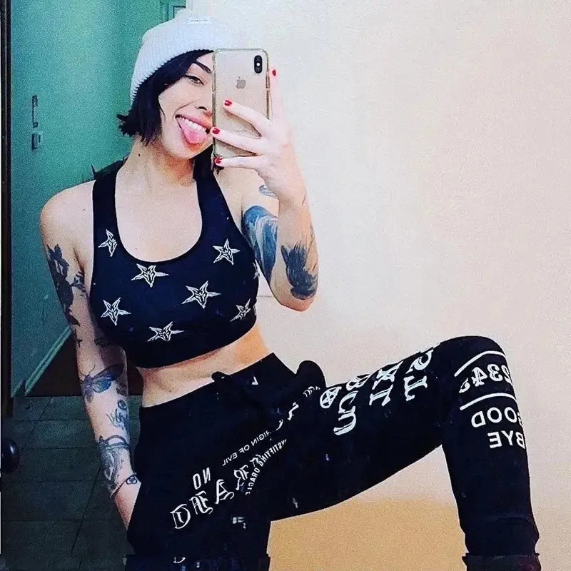 Black Ouija Pentagram Sweatpants