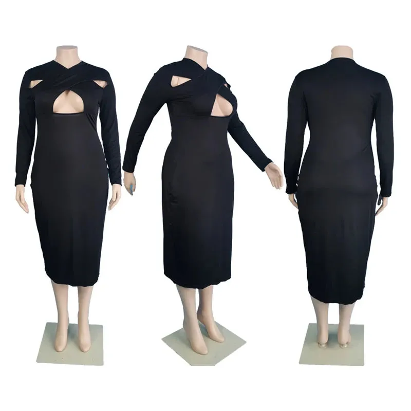 Bodycon Long Sleeve Midi Dress