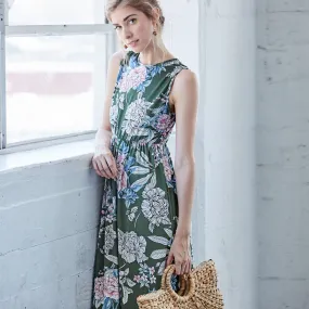 Botanical Retreat Sleeveless Maxi Dress