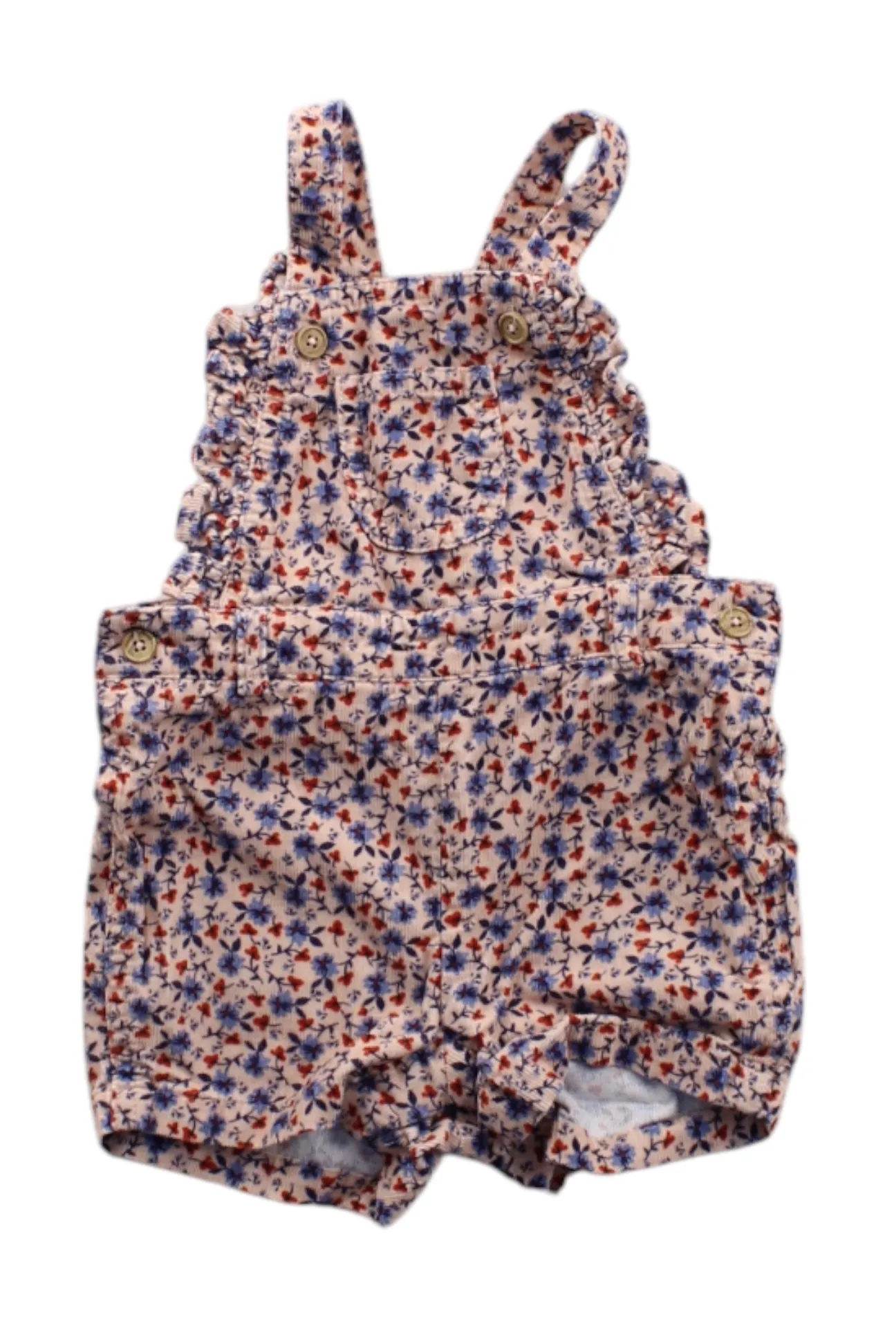 Bout'Chou Floral Overall Shorts 3-6M