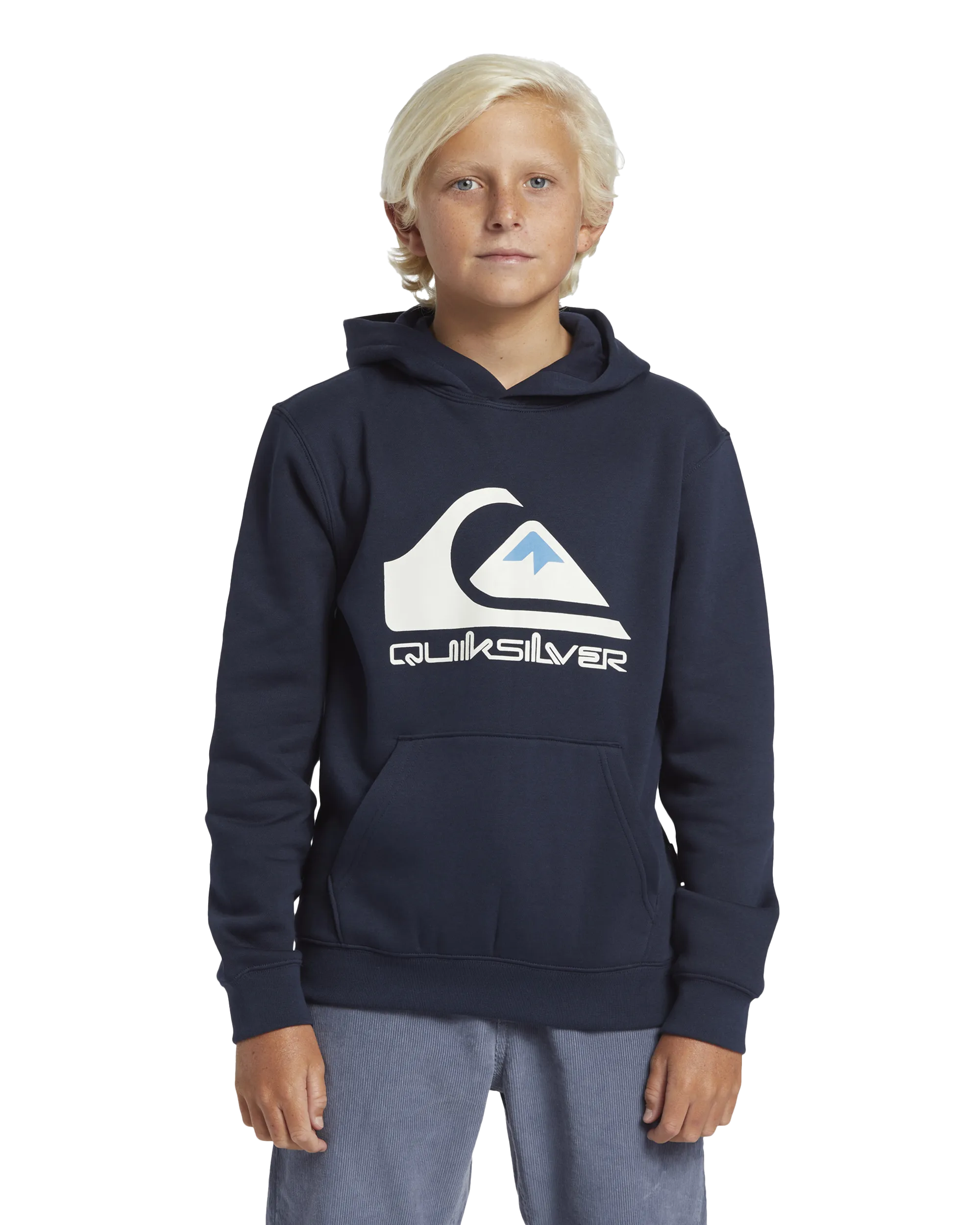 Boys Big Logo Hoodie in Dark Navy