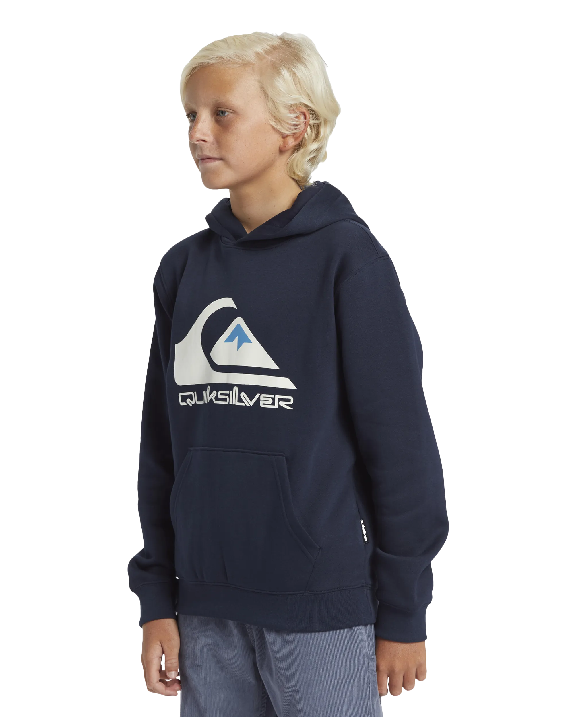 Boys Big Logo Hoodie in Dark Navy