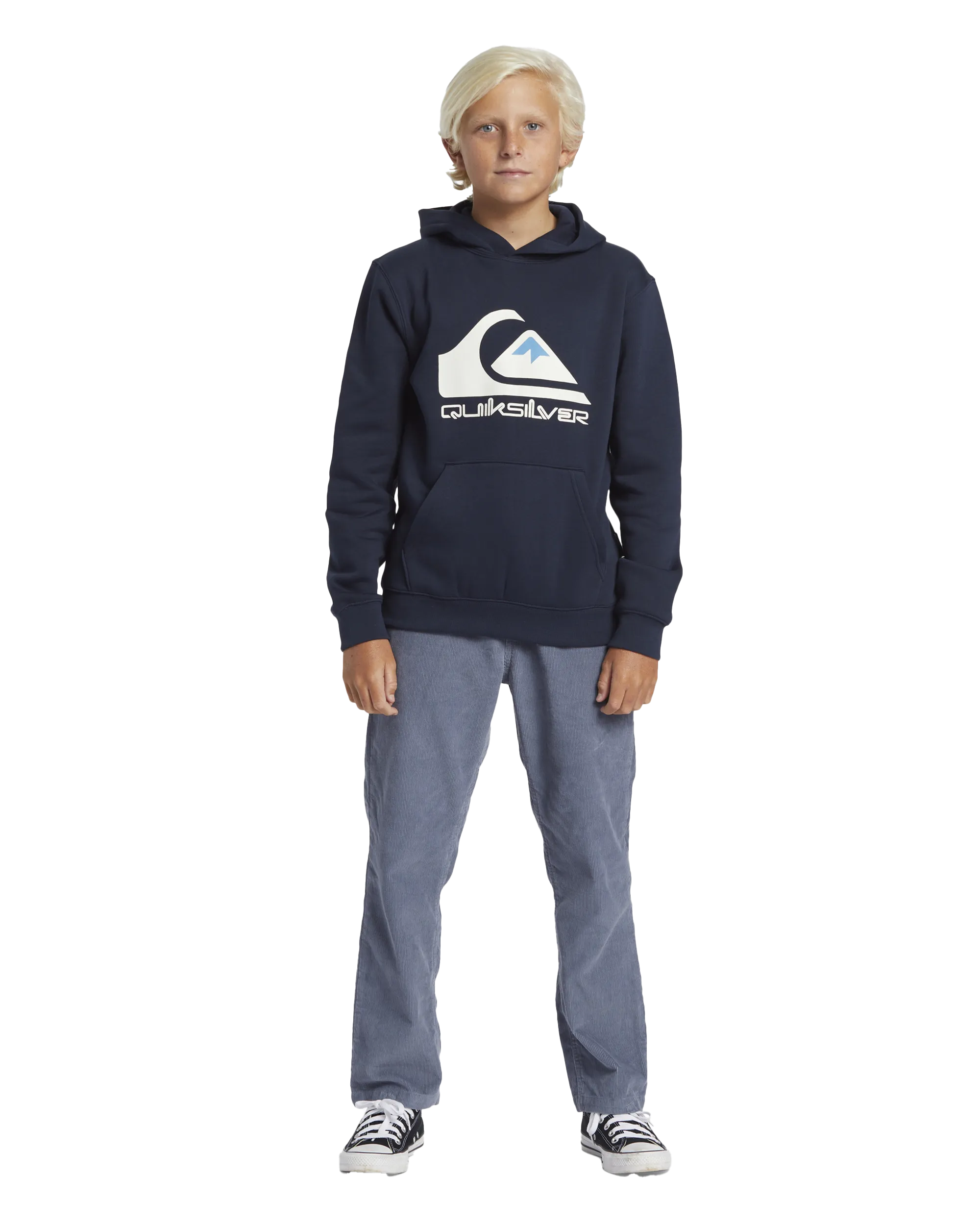 Boys Big Logo Hoodie in Dark Navy