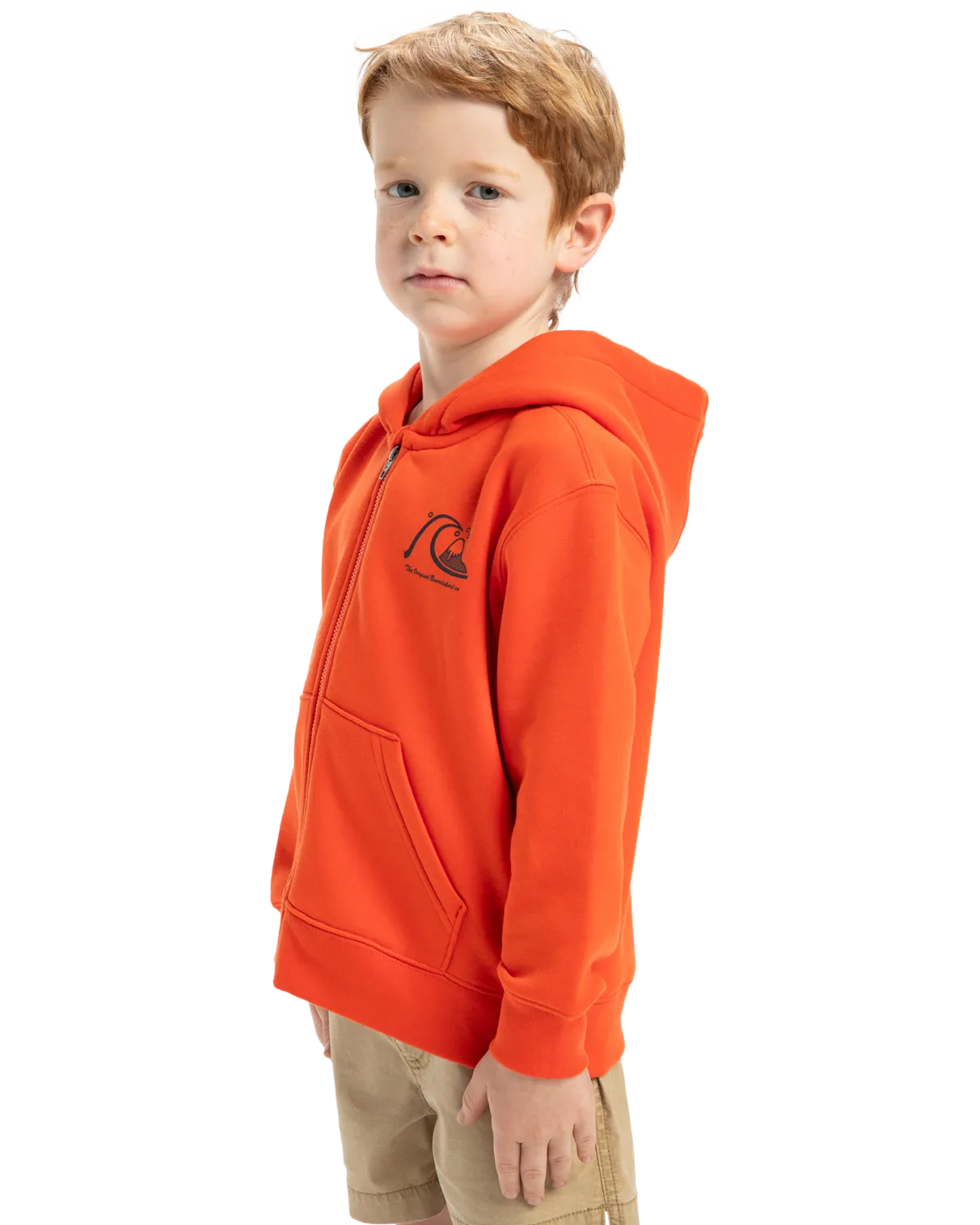 Boys Day Tripper Zip Hoodie in Tigerlily