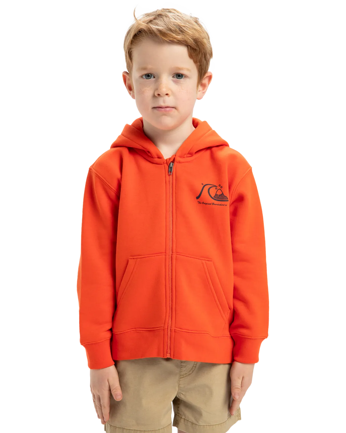 Boys Day Tripper Zip Hoodie in Tigerlily