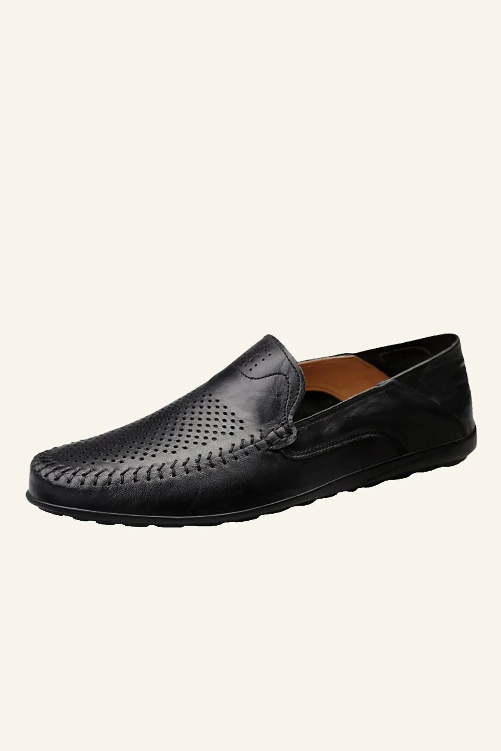 Brown Slip On Hollow Out Men's Casual Shoes