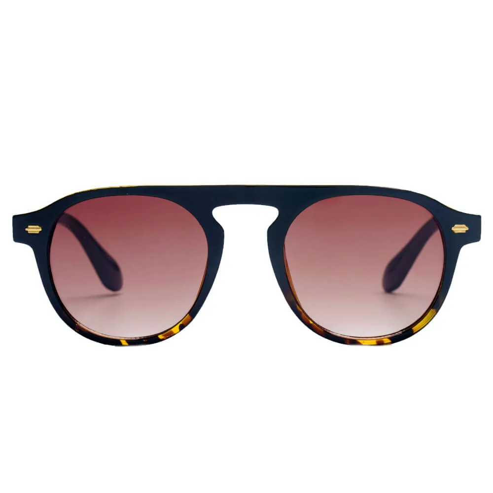 CADIZ | Unisex Round Carrera Fashion Round Brow Bar Sunglasses