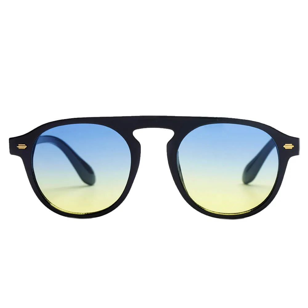 CADIZ | Unisex Round Carrera Fashion Round Brow Bar Sunglasses